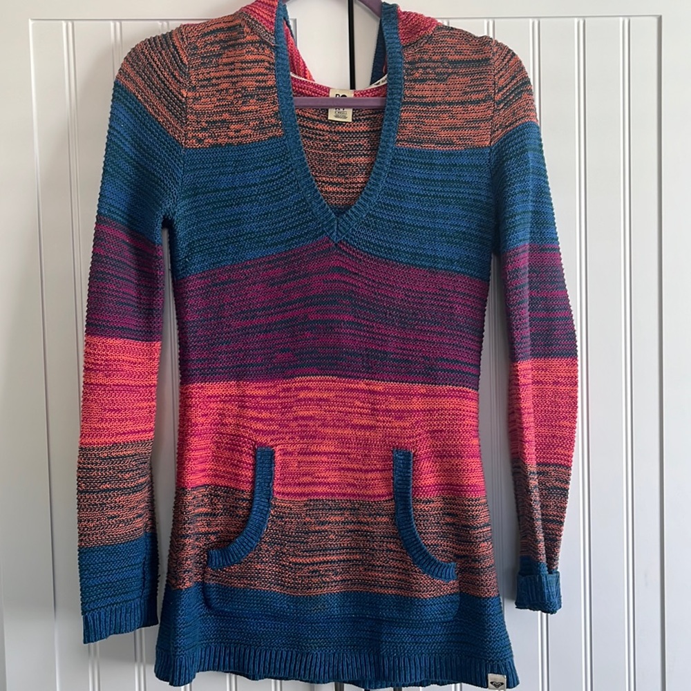 Roxy multicolored striped hooded sweater